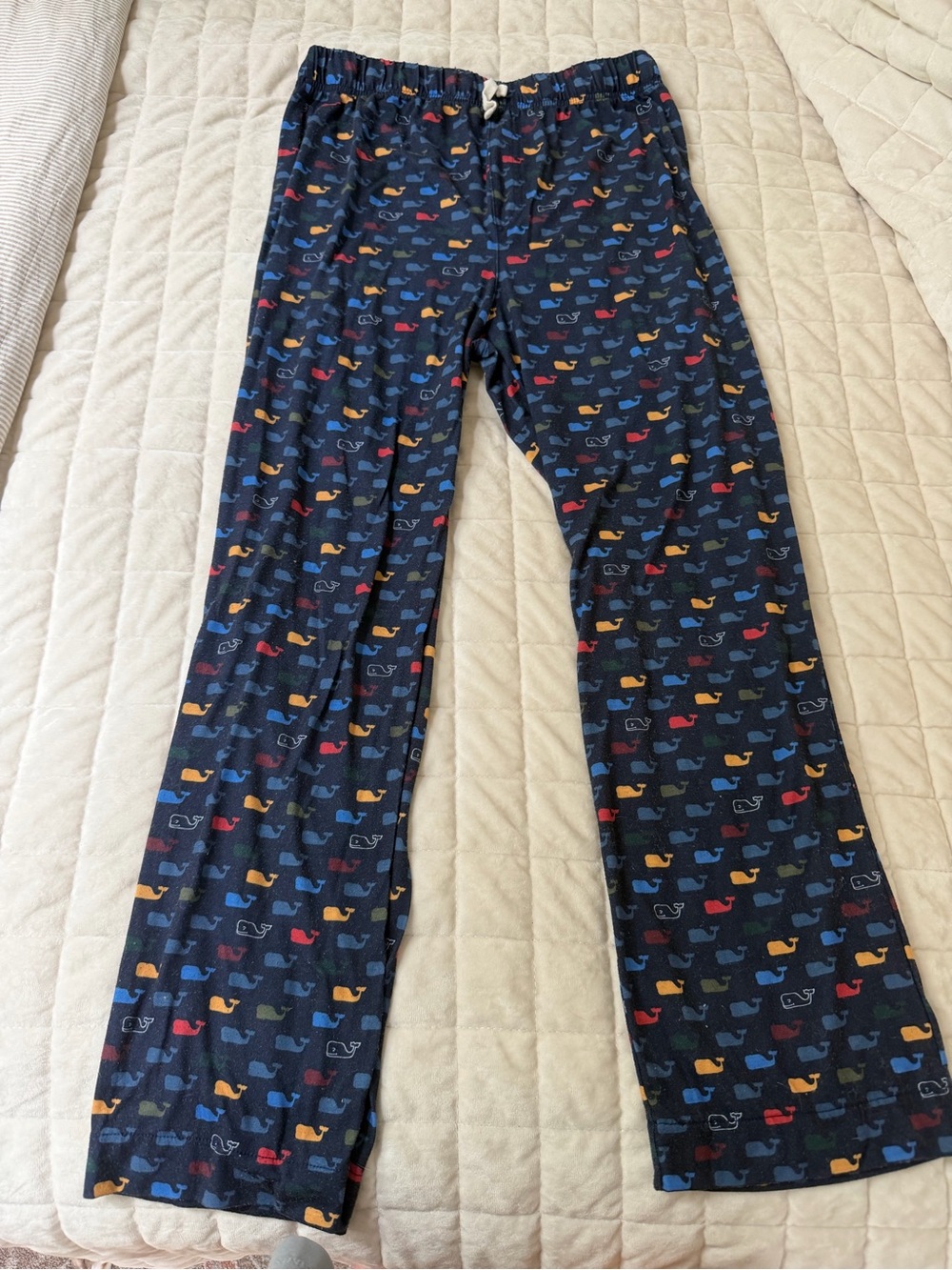 Vineyard Vines Navy Whale-Pattern Kids Pajama Pants